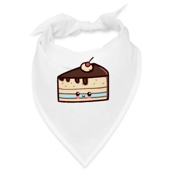 Mokka-Kuchenstück, lecker! - Bandana - Weiß - Vorne
