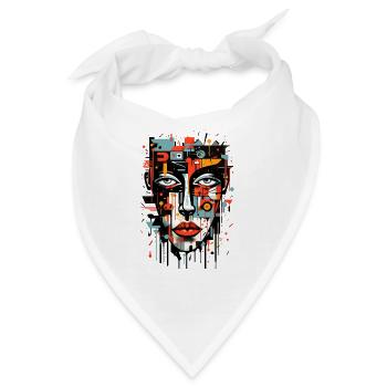 Abstrakter Kopf Bunte Graffiti Kunst Kubismus - Bandana - Weiß - Vorne