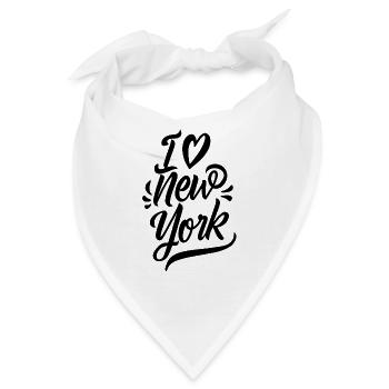 I Love New York City Big Apple USA Amerika - Bandana - Weiß - Vorne