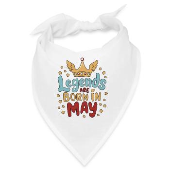 Legends are born in May - Bandana - Weiß - Vorne