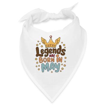 Legends are born in May - Bandana - Weiß - Vorne