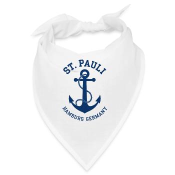 St. Pauli Hamburg Anker Reeperbahn - Bandana - Weiß - Vorne
