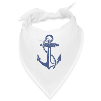 Anker Seemann Seefahrt Schifffahrt - Bandana - Weiß - Vorne