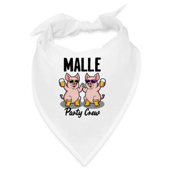 Malle Party Crew Lustige Schweine Bier Spaß - Bandana - Weiß - Vorne