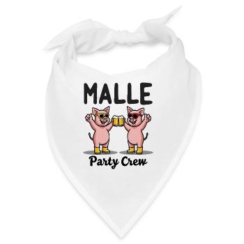 Malle Party Crew Lustige Schweine Bier Spaß - Bandana - Weiß - Vorne