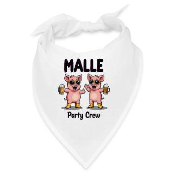Malle Party Crew Lustige Schweine Bier Spaß - Bandana - Weiß - Vorne