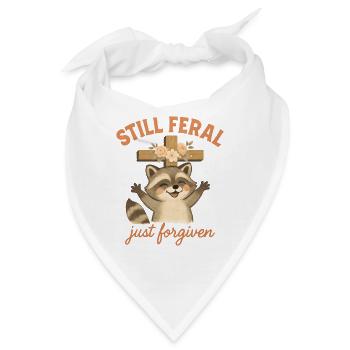 Waschbär Glaube Phrase Christlicher Humor - Bandana - Weiß - Vorne