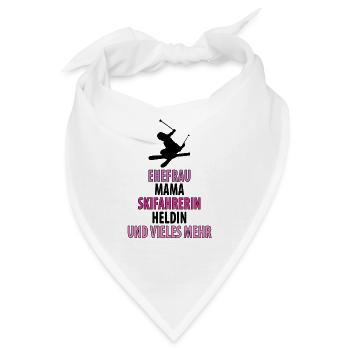 Ski Skifahren Skifahrerin Skiurlaub Skier Damen - Bandana - Weiß - Vorne