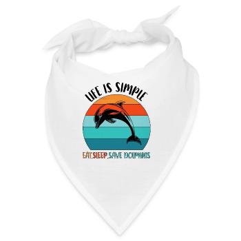 Delfin Delfine Meeressäuger - Bandana - Weiß - Vorne
