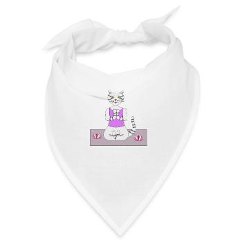 Yogakatze Yoga Katze Wellness Entspannung - Bandana - Weiß - Vorne