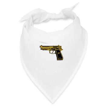 Golden Pistol - Goldene Pistole Waffenbesitzer - Bandana - Weiß - Vorne