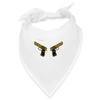 Golden Pistols - Goldene Pistolen Waffenbesitzer - Bandana - Weiß - Vorne