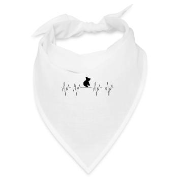 Koala Bär Koalabär Love liebe Herzschlag Heartbeat - Bandana - Weiß - Vorne