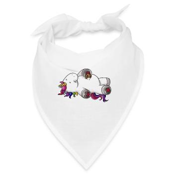 Mampfendes Comic Einhorn Regenbogen - Bandana - Weiß - Vorne