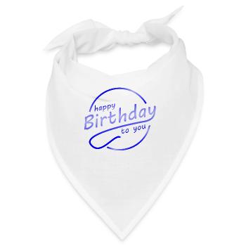 Happy Birthday Geburtstags Geschenke Feier Party - Bandana - Weiß - Vorne