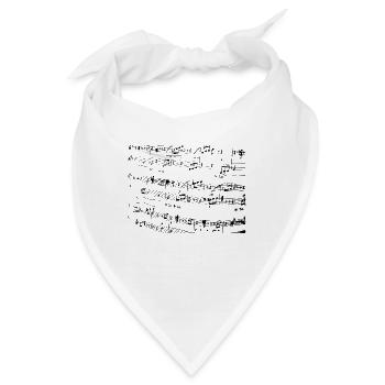 Musiknoten - Bandana - Weiß - Vorne