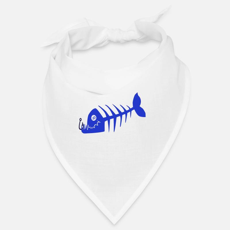 Blue bad fish pirate design. Skull Bandana