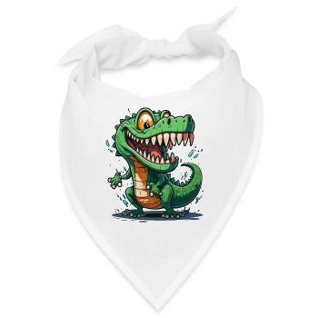 Grinsender Alligator - Bandana - Weiß - Vorne