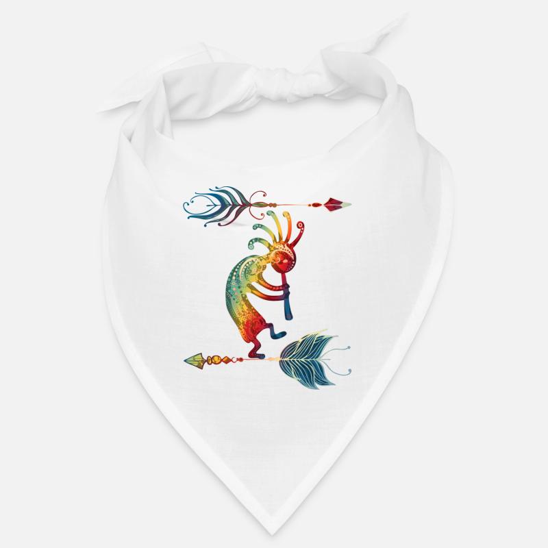 Native American Kokopelli With Two Feathers 1 Bandana
