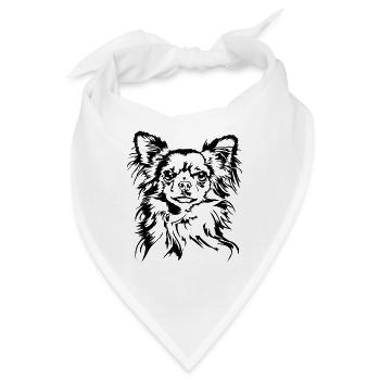CHIHUAHUA Hundeportrait Hunde Wilsigns - Bandana - Weiß - Vorne