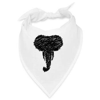 Elefant Kopf Tier Zeichnung Scribble Geschenk - Bandana - Weiß - Vorne
