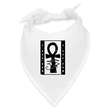 Ich Sehe Dich Symbol Osiris Auge & celtic cross - Bandana - Weiß - Vorne