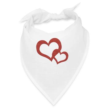 Zwei Herzen - Bandana - Weiß - Vorne