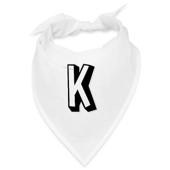 Buchstabe K - Alphabet K. - Bandana - Weiß - Vorne