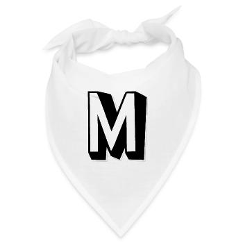 Buchstabe M - Alphabet M. - Bandana - Weiß - Vorne