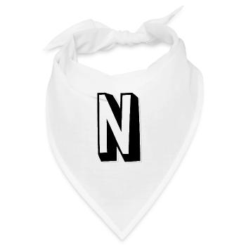 Buchstabe N - Alphabet N. - Bandana - Weiß - Vorne