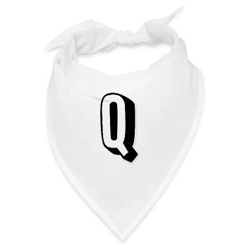 Buchstabe Q - Alphabet Q. - Bandana - Weiß - Vorne