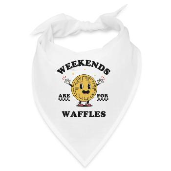 Wochenenden sind für Waffeln - Bandana - Weiß - Vorne