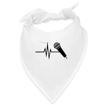 Mein Herz schlägt für Gesang - Musik Singen Mikro - Bandana - Weiß - Vorne
