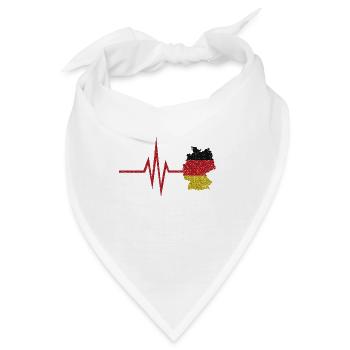 Mein Herz schlägt für Deutschland - deutsch Heimat - Bandana - Weiß - Vorne