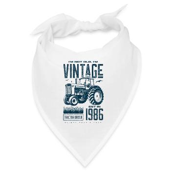 Vintage Traktor Landwirt Geburtstag geboren 1986 - Bandana - Weiß - Vorne