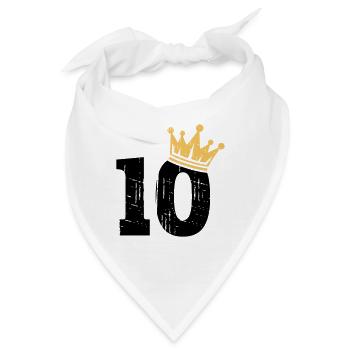 10 Krone 10. Geburtstag 10 Jahre - Bandana - Weiß - Vorne