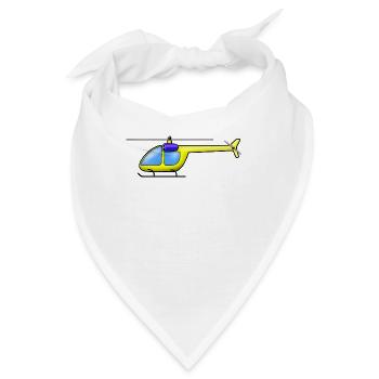 Hubschrauber gelb - Bandana - Weiß - Vorne