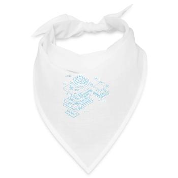 Retro Handheld Blueprint - Retrogaming für's Shirt - Bandana - Weiß - Vorne