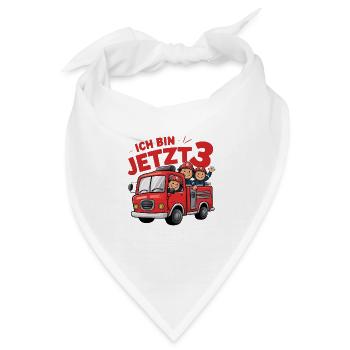 Feuerwehrauto - Alarm Ich bin jetzt 3 - Bandana - Weiß - Vorne