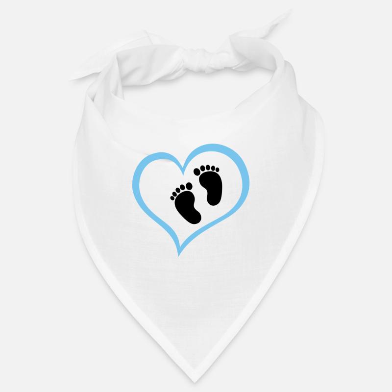 Empreinte de bébé garçon avec cœur Bandana