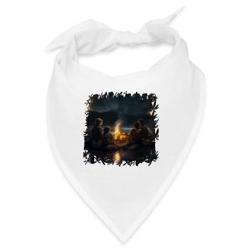 Wenn Kinder um ein Lagerfeuer sitzen - Bandana - Weiß - Vorne