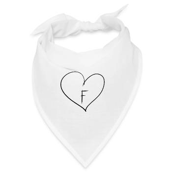 Herz Buchstabe - Bandana - Weiß - Vorne
