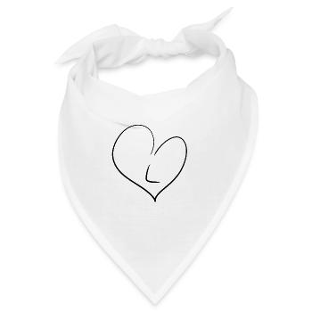 Herz Buchstabe - Bandana - Weiß - Vorne