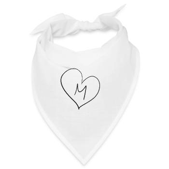 Herz Buchstabe - Bandana - Weiß - Vorne