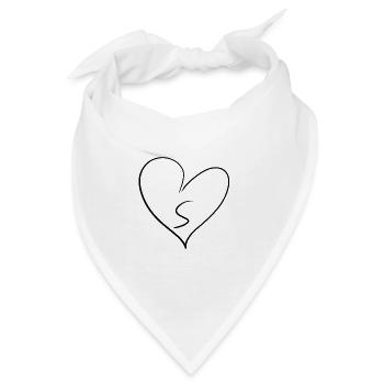 Herz Buchstabe - Bandana - Weiß - Vorne