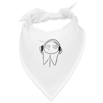Kopfhörer cartoon - Bandana - Weiß - Vorne