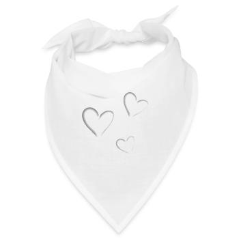 herz herzen - Bandana - Weiß - Vorne