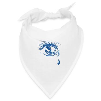 traurig träne - Bandana - Weiß - Vorne