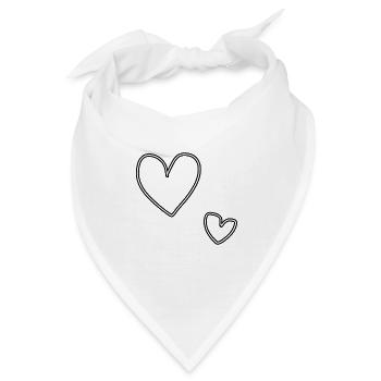 herz groß - Bandana - Weiß - Vorne