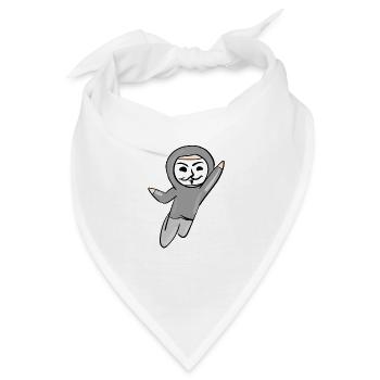 anonym anonymous hacker maske hacken programmierer - Bandana - Weiß - Vorne